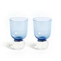Bubble Glass Tumblers in Candy Blue, Set of 2
