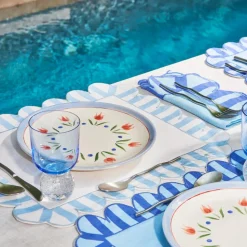 Bubble Glass Tumblers in Candy Blue, Set of 2