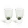 Bubble Glass Tumblers in Tourmaline Green, Set of 2