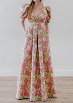 Bungalow Dress in Brocade Garden Party