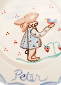 Bunny Plate in Blue, 7.5"