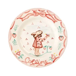 Bunny Plate in Pink, 7.5"