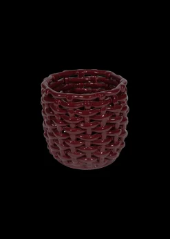 Burgundy Basketweave Planter