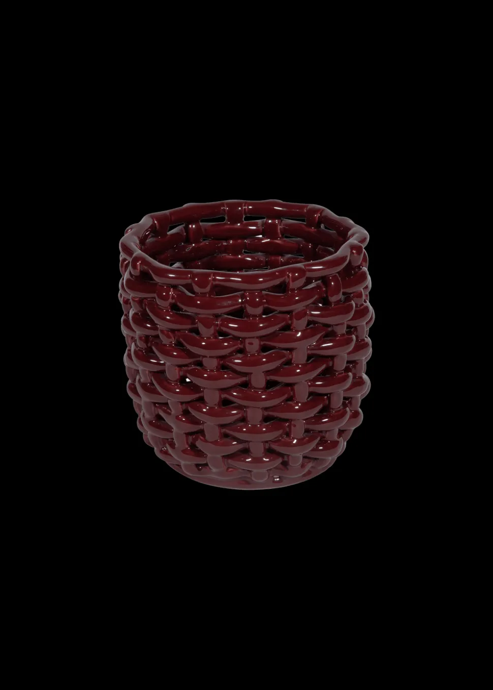 Burgundy Basketweave Planter
