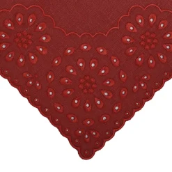 Burgundy Eyelet Dinner Napkins, Set of 4