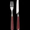Burgundy Knife and Fork Set