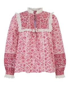 Burgundy Patchwork Nettie Blouse