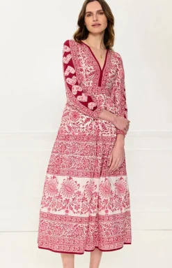 Burgundy Patchwork Olive Dress