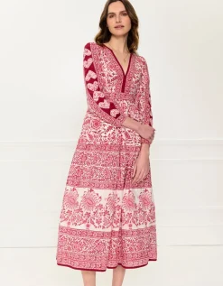 Burgundy Patchwork Olive Dress