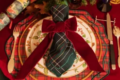 Burgundy Velvet Napkin Bows, Set of 4