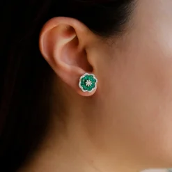 Buttercup Emerald Stud Earrings
