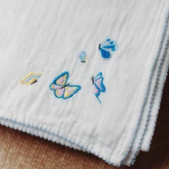 Butterfly Embroidered Shawl Blanket