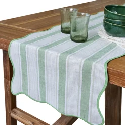 Cabana Stripe 18" x 90" Table Runner in Seagrass