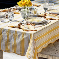 Cabana Stripe 60" x 120" Tablecloth in Sunshine