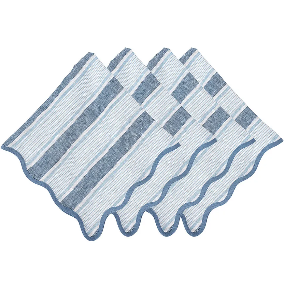 Cabana Stripe Napkin, Set of 4 in Ocean