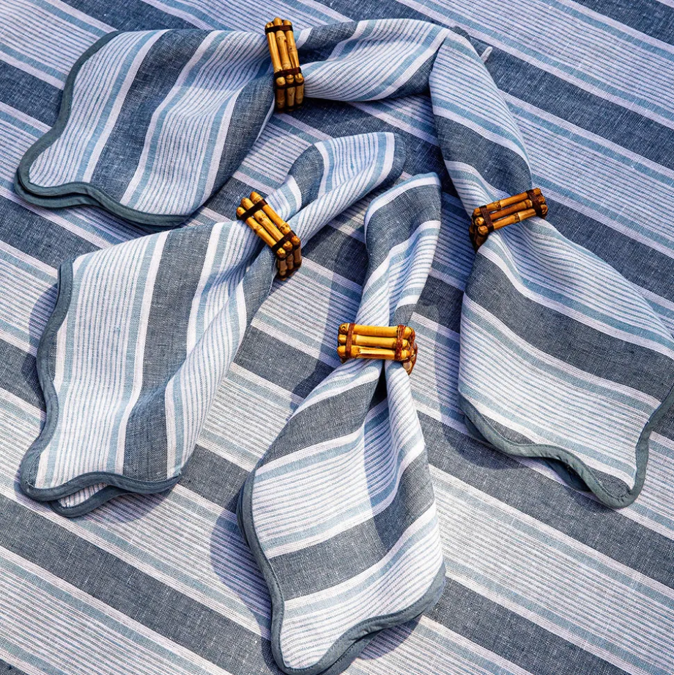 Cabana Stripe Napkin, Set of 4 in Ocean