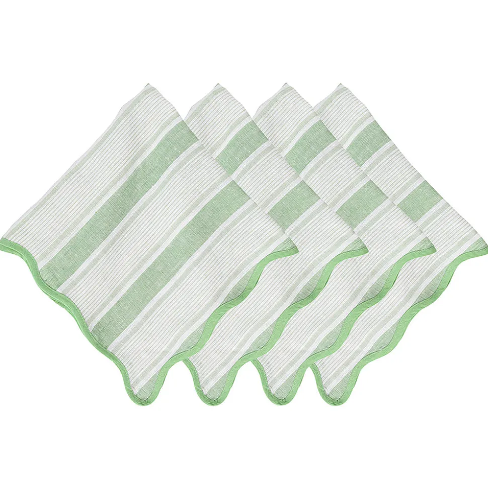 Cabana Stripe Napkin, Set of 4 in Seagrass