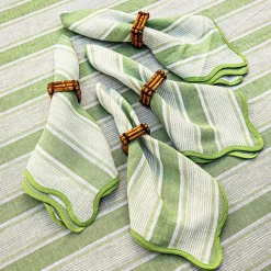 Cabana Stripe Napkin, Set of 4 in Seagrass