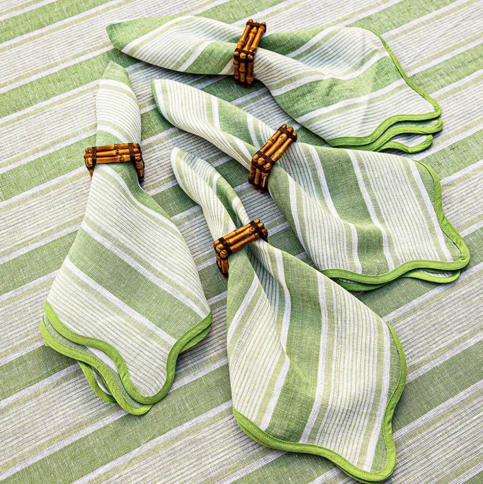 Cabana Stripe Napkin, Set of 4 in Seagrass