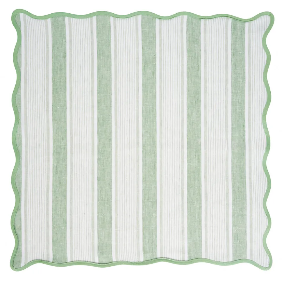 Cabana Stripe Napkin, Set of 4 in Seagrass