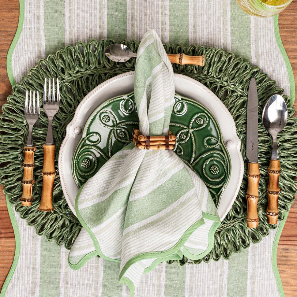 Cabana Stripe Napkin, Set of 4 in Seagrass
