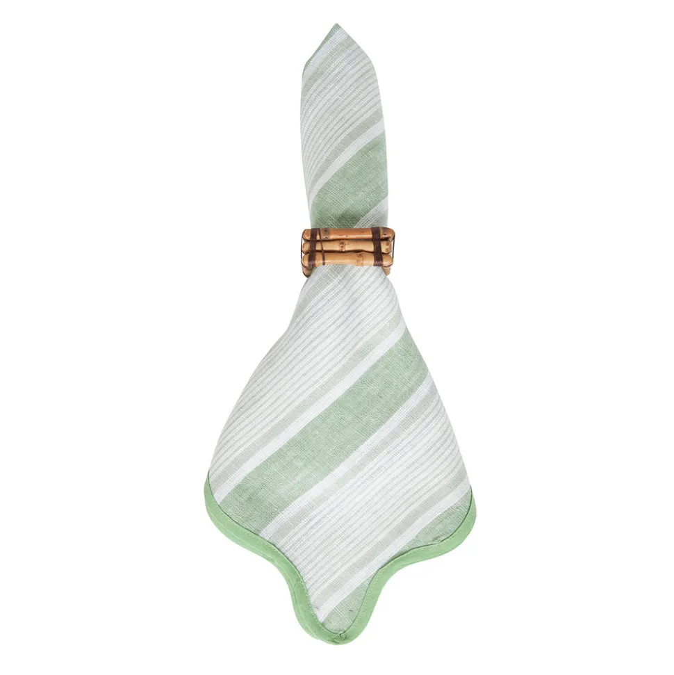 Cabana Stripe Napkin, Set of 4 in Seagrass