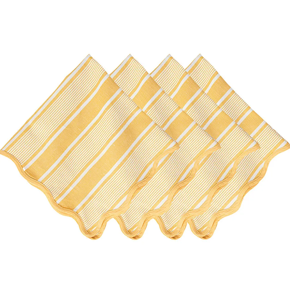 Cabana Stripe Napkin, Set of 4 in Sunshine