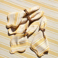 Cabana Stripe Napkin, Set of 4 in Sunshine