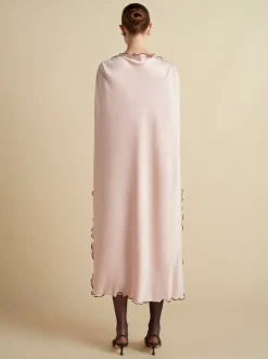 Cady Cape Dress with Scalloped Edge in Camellia