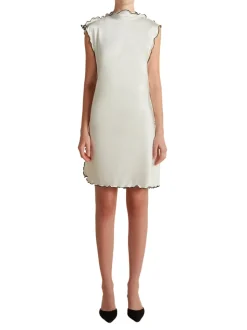 Cady Mini Sheath with Scalloped Edge in Ivory