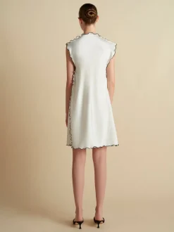 Cady Mini Sheath with Scalloped Edge in Ivory