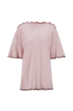 Cady T-Shirt with Scalloped Edge in Camellia