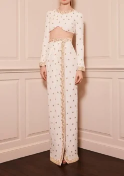 Caite Silk Crepe Crop Top