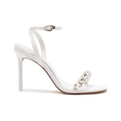 Calypso Sandal in White Fabric