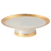Camilla Collection Glass Band Footed Plate in Gold