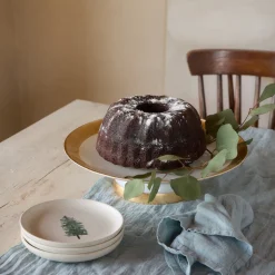 Camilla Collection Glass Band Footed Plate in Gold