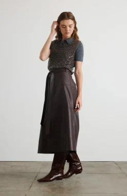 Camilla Knit Top in Dark Heather Grey & Bronze Multi