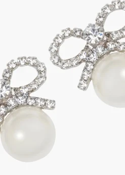 Candace Earrings in Crystal Pearl