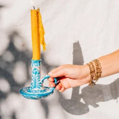 Candlestick With Hand Painted Designs