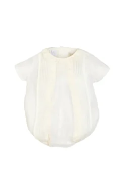 Cap Sleeve Lace Detail Romper in Ivory