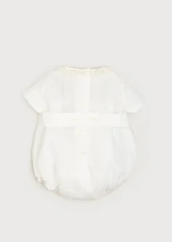 Cap Sleeve Lace Detail Romper in Ivory