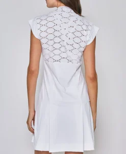 Cap Sleeve Lace Dress in White