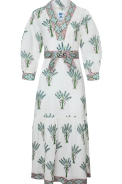 Capri Maxi Dress in Blue Palm