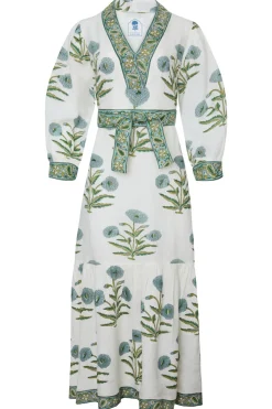 Capri Maxi Dress in Blue Flower