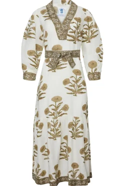 Capri Maxi Dress in Khaki Flower