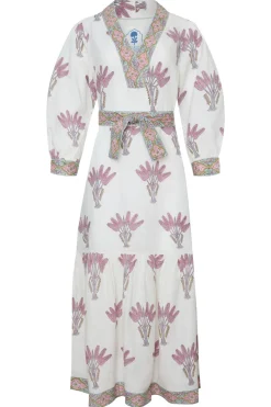 Capri Maxi Dress in Pink Palm