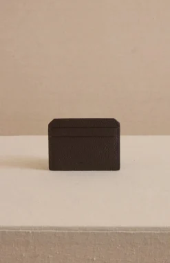 Card Case in Tumbled Grain Chocolate