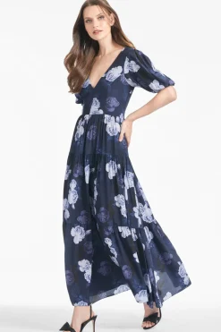 Carina Dress in Midnight Glacial Rose