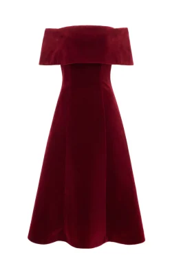 Carita Dress in Burgundy Wind Velvet