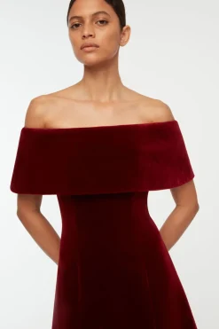 Carita Dress in Burgundy Wind Velvet